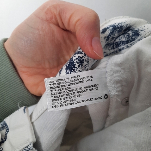 Wild Fable White Toile Desert Print Skinny Button Fly Raw Hem Jeans 6 - Picture 6 of 6